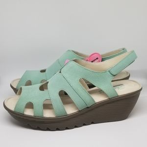 Skechers Shoes Skechers Stylin Suede Slingback Wedge Sandals